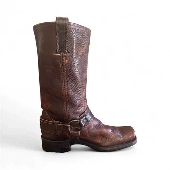 Brown Leather Frye Harness boots motorcycle - Picture 9 of 12